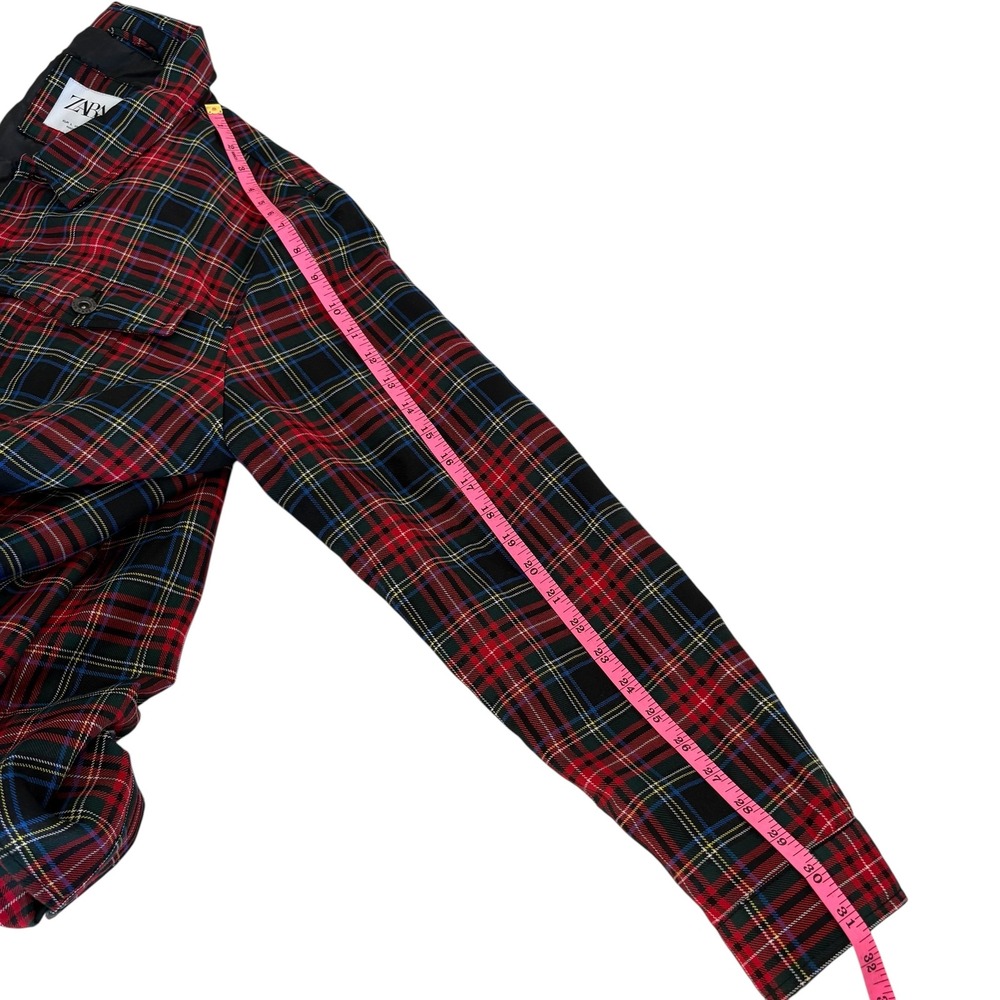 Zara Man Plaid Jacket Mens Red Tartan Flannel Button Up Lined Shirt Jacket Large - Picture 6 of 9